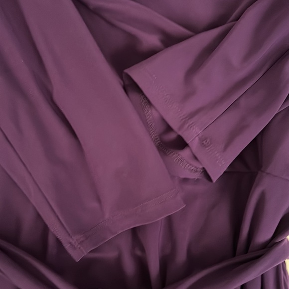 NWT $125 LAUREN RALPH LAUREN SURPLICE NECK SELFTIE A-LINE TARTAN PURPLE 12 Dress - Picture 5 of 6